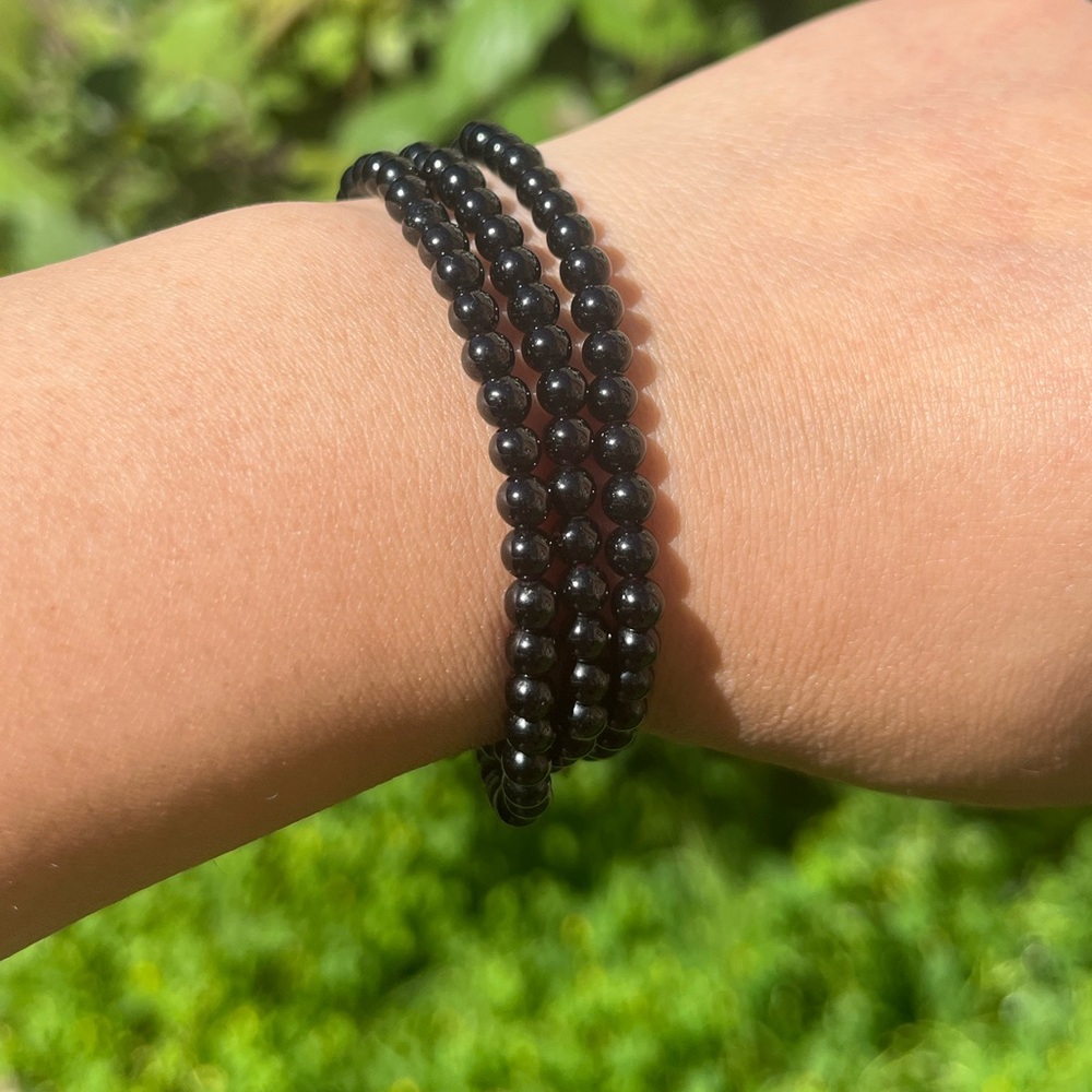 4mm stretchable 3 layer garnet bracelet‎
